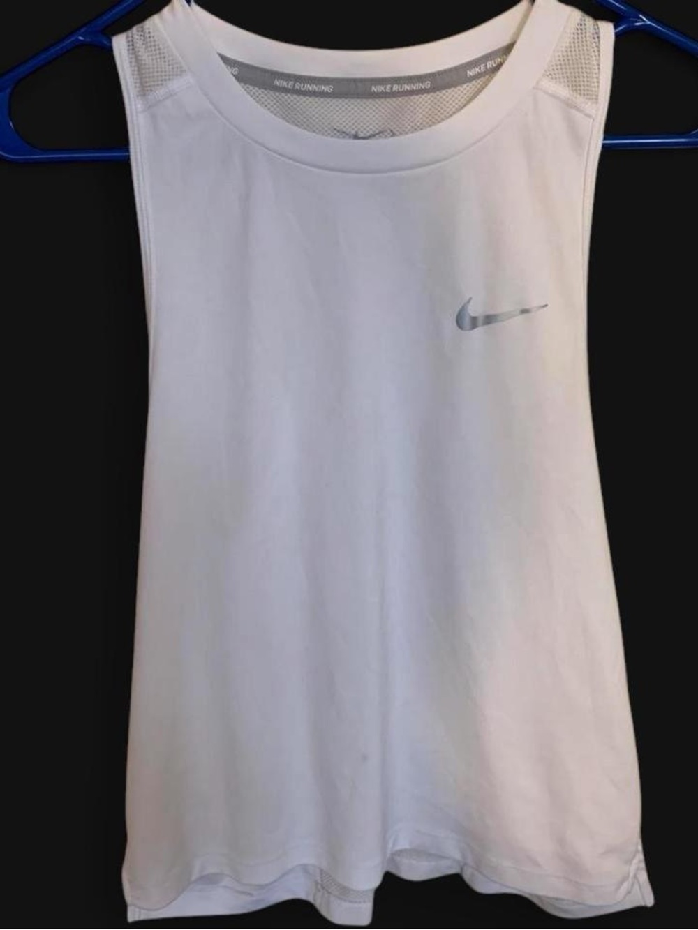 Nike White Women's Athletic Tank Top with Silver Swoosh